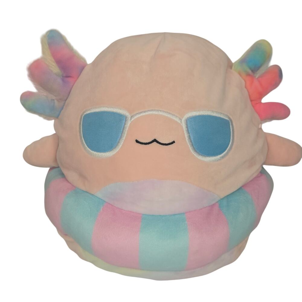 Squishmallow Kellyto Archie Axolotl Pool Floatie Party Sunglasses Plush 12"‎